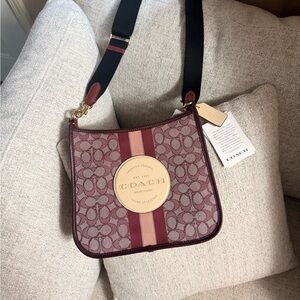 Coach Burgundy and Pink Crossbody Bag